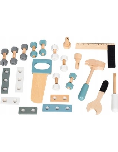 Wooden Workshop with Tools Ecotoys, 32 elements