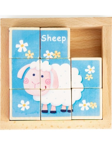 Educational Wooden Blocks Puzzle Ecotoys Zoo
