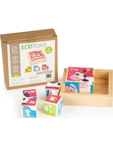 Educational Wooden Blocks Puzzle Ecotoys Zoo