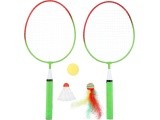 Badmintono rinkinys Nils NRZ051 Steel, 2 raketės, badmintono plunksniukai, kamuoliukai