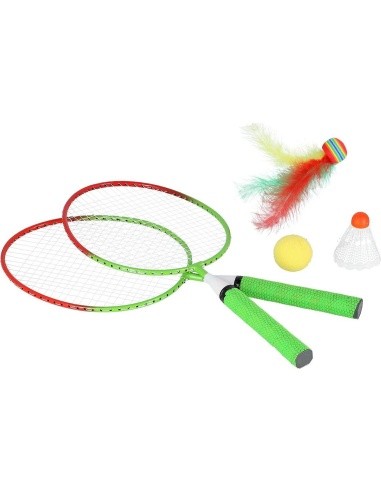 Badmintono rinkinys Nils NRZ051 Steel, 2 raketės, badmintono plunksniukai, kamuoliukai