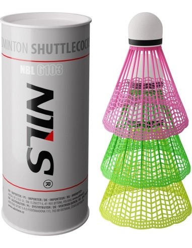 NBL6103 NYLON SHUTTLECOCKS MULTICOLOR 3 PCS. NILS
