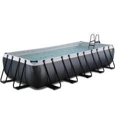 EXIT Black Leather pool 540x250x100cm with sand filter pump - black