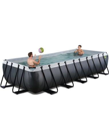 EXIT Black Leather pool 540x250x100cm with sand filter pump - black