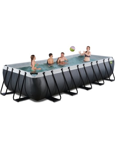 EXIT Black Leather pool 540x250x100cm with sand filter pump - black