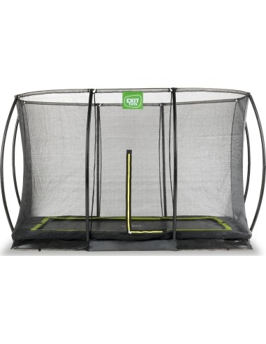 EXIT Silhouette ground trampoline 244x366cm with safety net - black Outdoor Rectangular Coil spring Sunken trampoline