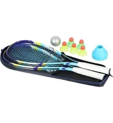 NRS005 CROSSMINTON SET 2 ROCKETS + SHUTTLECOCKS + MARKERS + BALL + COVER NILS