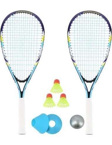 NRS005 CROSSMINTON SET 2 ROCKETS + SHUTTLECOCKS + MARKERS + BALL + COVER NILS