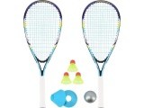 NRS005 CROSSMINTON SET 2 ROCKETS + SHUTTLECOCKS + MARKERS + BALL + COVER NILS