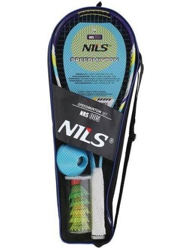 NRS005 CROSSMINTON SET 2 ROCKETS + SHUTTLECOCKS + MARKERS + BALL + COVER NILS