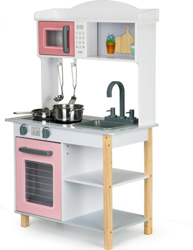 Wooden kitchen for children + metal accessories Ecotoys