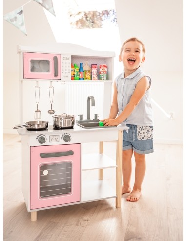 Wooden kitchen for children + metal accessories Ecotoys