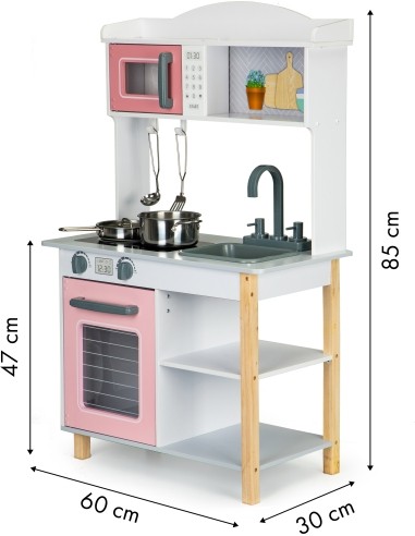 Wooden kitchen for children + metal accessories Ecotoys