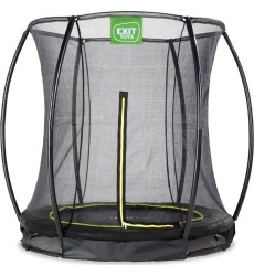 EXIT Silhouette ground trampoline ø183cm with safety net - black Outdoor Round Coil spring Sunken trampoline