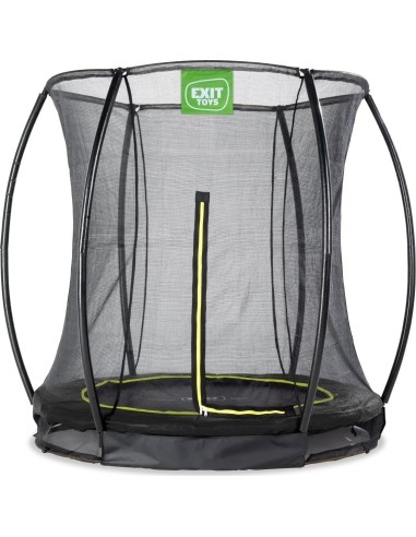 EXIT Silhouette ground trampoline ø183cm with safety net - black Outdoor Round Coil spring Sunken trampoline