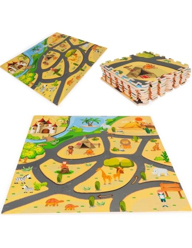 Foam Mat Puzzle For Children Eco Toys Safari, 9 pcs., 93 x 93 cm