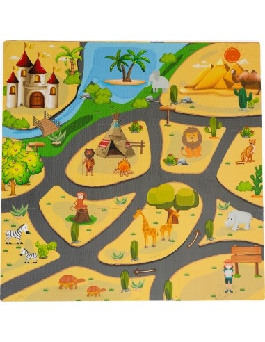 Foam Mat Puzzle For Children Eco Toys Safari, 9 pcs., 93 x 93 cm