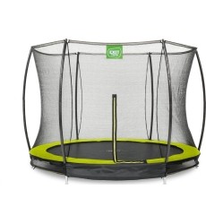 EXIT Silhouette ground trampoline ø244cm with safety net - green Outdoor Round Coil spring Sunken trampoline