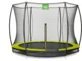 EXIT Silhouette ground trampoline ø244cm with safety net - green Outdoor Round Coil spring Sunken trampoline