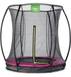 EXIT Silhouette ground trampoline ø183cm with safety net - pink Outdoor Round Coil spring Sunken trampoline