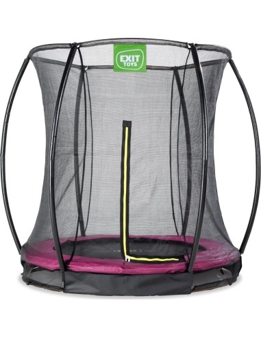 EXIT Silhouette ground trampoline ø183cm with safety net - pink Outdoor Round Coil spring Sunken trampoline