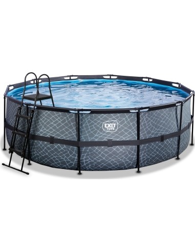 EXIT Stone pool ø427x122cm with sand filter pump - grey