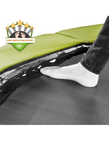 EXIT Silhouette ground trampoline ø427cm with safety net - green Outdoor Round Coil spring Sunken trampoline