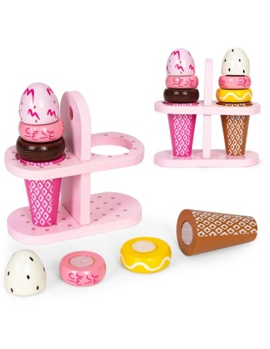 Set of wooden velcro ice cream for children 9 items