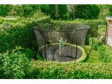 EXIT Silhouette ground trampoline ø427cm with safety net - green Outdoor Round Coil spring Sunken trampoline