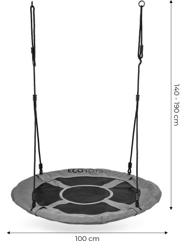 Stork's nest garden swing 100cm grey ECOTOYS