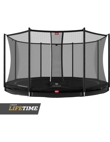 Batutas BERG Favorit InGround - 430cm, juodas, su apsaugos tinklu Comfort