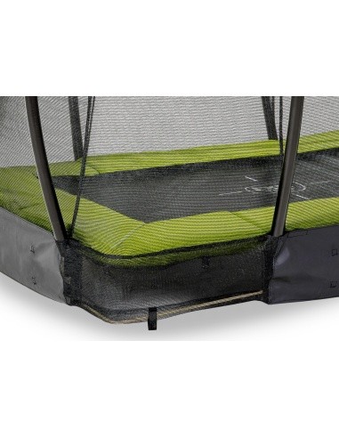 EXIT Silhouette ground trampoline 153x214cm with safety net - green