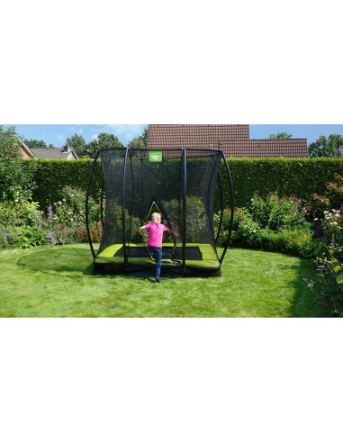 EXIT Silhouette ground trampoline 153x214cm with safety net - green
