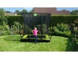 EXIT Silhouette ground trampoline 153x214cm with safety net - green