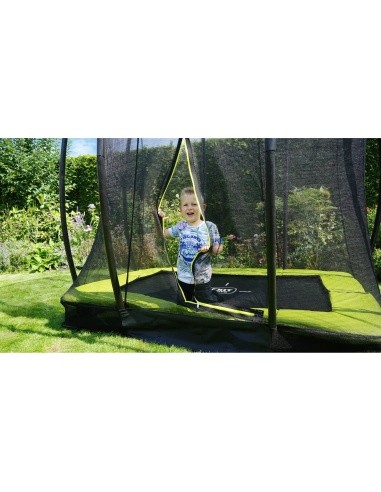 EXIT Silhouette ground trampoline 153x214cm with safety net - green