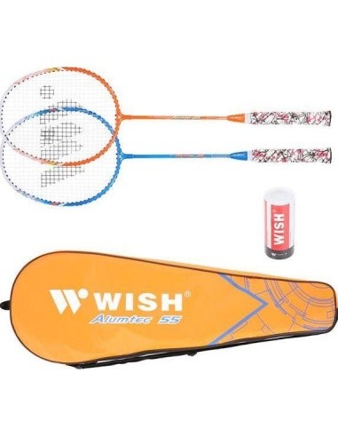 ALUMTEC 55K BADMINTON ROCKET SET + 3 PIECES SHUTTLECOCKS WISH