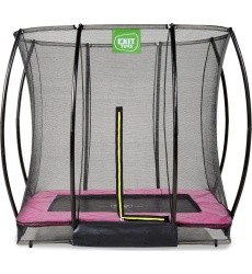 EXIT Silhouette ground trampoline 153x214cm with safety net - pink