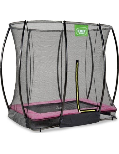 EXIT Silhouette ground trampoline 153x214cm with safety net - pink
