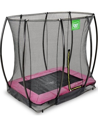 EXIT Silhouette ground trampoline 153x214cm with safety net - pink