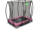 EXIT Silhouette ground trampoline 153x214cm with safety net - pink