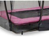 EXIT Silhouette ground trampoline 153x214cm with safety net - pink