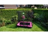 EXIT Silhouette ground trampoline 153x214cm with safety net - pink