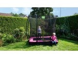 EXIT Silhouette ground trampoline 153x214cm with safety net - pink