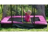 EXIT Silhouette ground trampoline 153x214cm with safety net - pink