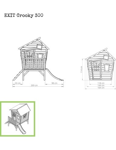 EXIT Crooky 300 wooden playhouse - grey-beige