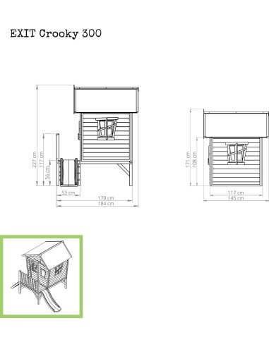 EXIT Crooky 300 wooden playhouse - grey-beige