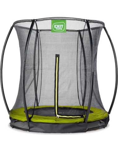 EXIT Silhouette ground trampoline ø183cm with safety net - green Outdoor Round Coil spring Sunken trampoline