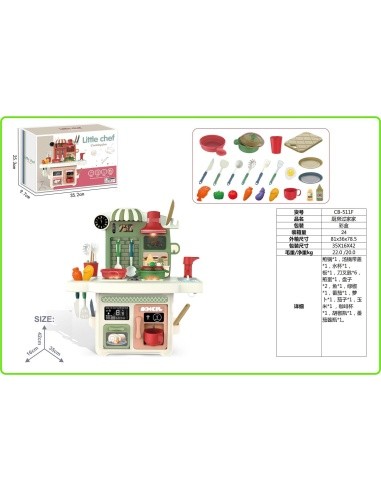 Kitchen with Light and Sound Function Green