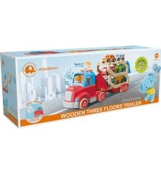 Wooden Tow Truck + Cars