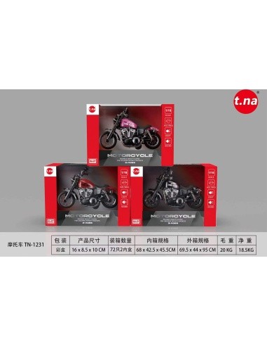 Metal Motorcycle Black with Lights and Sound Function